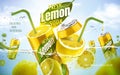 Fresh lemon soda ad Royalty Free Stock Photo