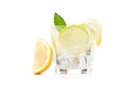 fresh lemon water in glass isolated Royalty Free Stock Photo