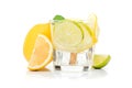 fresh lemon water in glass isolated Royalty Free Stock Photo