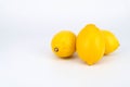 Fresh lemon on white background.