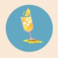 Fresh Lemonade illustration with watercolor blending Royalty Free Stock Photo