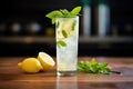 fresh lemonade in a glass with sliced lemons and mint leaves Royalty Free Stock Photo