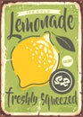 Fresh lemonade metal sign design