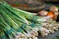 Fresh lemongrass at outdoor market