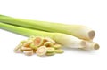 Fresh Lemongrass with slice isolated on white Royalty Free Stock Photo