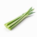 Fresh lemongrass stalk isolated on white, in the style of luminous glazes