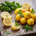 Scattered around and used to garnish the lemons adding a touch Royalty Free Stock Photo