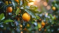 Lemons Hanging on a Lemon tree Royalty Free Stock Photo