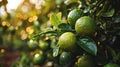 Lemons Hanging on a Lemon tree Royalty Free Stock Photo