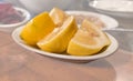 Fresh lemons plate Royalty Free Stock Photo