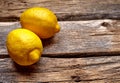 fresh lemons on wooden background