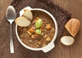 Fresh lentil soup with potato Royalty Free Stock Photo