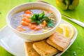 Fresh lentil stew in bowl with parsley Royalty Free Stock Photo