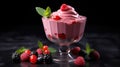 Fresh and light berry mousse in a glass cup Royalty Free Stock Photo