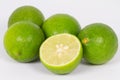 Fresh lime citrus fruit and slice Royalty Free Stock Photo