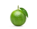 Fresh lime fruit with green leaf Royalty Free Stock Photo