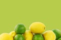 Fresh lime fruit and some lemons Royalty Free Stock Photo