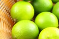 Fresh lime fruits in a basket Royalty Free Stock Photo