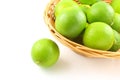 Fresh lime fruits in a basket Royalty Free Stock Photo