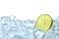 Fresh lime on ice cubes Royalty Free Stock Photo
