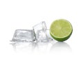 Fresh lime and ice cubes Royalty Free Stock Photo
