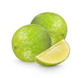 Fresh lime isolated on white backghround Royalty Free Stock Photo