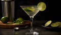 Fresh lime mojito, garnished with citrus fruit and mint leaf generated by AI