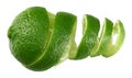 fresh lime peel isolated on white background. healthy food Royalty Free Stock Photo