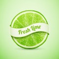 Fresh lime with ribbon Royalty Free Stock Photo