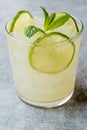 Fresh Lime Schorle Cocktail with Crush Ice. Royalty Free Stock Photo