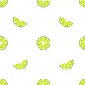 Fresh lime seamless background. Pattern citrus with slices vector illustration Royalty Free Stock Photo