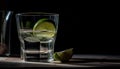 Fresh lime slice in tequila mojito cocktail glass generated by AI Royalty Free Stock Photo