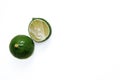 Fresh lime slices. isolated white background Royalty Free Stock Photo