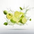 Fresh Lime Splash Layered Imagery With Subtle Irony Royalty Free Stock Photo