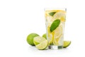 fresh lime water in glass isolated Royalty Free Stock Photo