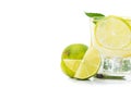 fresh lime water in glass isolated Royalty Free Stock Photo