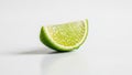 Fresh lime wedge showcasing its vibrant green color and juicy translucen Royalty Free Stock Photo