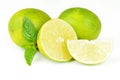 Fresh limes Isolated on white Royalty Free Stock Photo