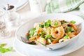 Fresh Linguine With Shrimp Royalty Free Stock Photo