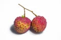 Fresh litchi/lychee isolated on white background Royalty Free Stock Photo