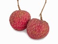 Fresh litchies on white Royalty Free Stock Photo