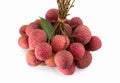 Fresh litchies on white Royalty Free Stock Photo