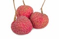 Fresh litchies on white Royalty Free Stock Photo