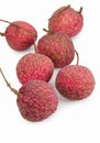 Fresh litchies on white Royalty Free Stock Photo