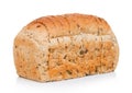 Fresh loaf of seeded bread on white background. Traditional bakery heritage Royalty Free Stock Photo