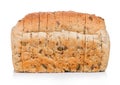 Fresh loaf of seeded brown bread on white background. Traditional bakery heritage Royalty Free Stock Photo