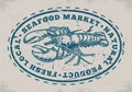 Fresh lobster emblem vintage monochrome