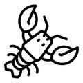 Fresh lobster icon, outline style