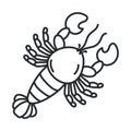 fresh lobster seafood doodle