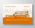 Fresh Local Cinnamon. Food Label Template. Abstract Vector Packaging Design Layout. Modern Typography Banner with Hand